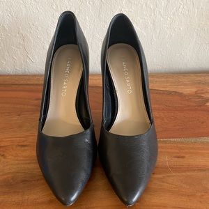 Classic black leather heels